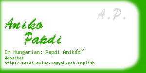 aniko papdi business card